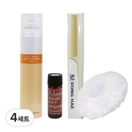Dajuja Scalp Hair Care Special Set (Milbone Scalp Support Oil + Pureira Keratin Ampoule + Plastic Cap + Tail Comb), 4 Sets / 다주자 두피 모발 관리 기획세트 (밀본 스캘프 서포트 오일+퓨레이라 케라틴 앰플+비닐캡+꼬리빗), 4세트