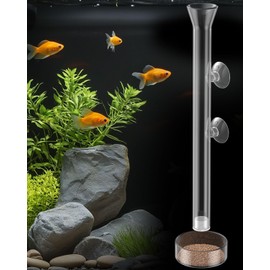 Pawfly Aquarium 2 Suction Cups Clear Glass Fish Shrimp Set Fish Feeding Tube with Feeding Bowl Shrimp Feeder Tube with Shrimp Feeding Dish Tray Fish Tank Feeding Supplies