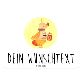 Mr. & Mrs. Panda Personalisiertes Blechschild Glühwürmchen DIN A6 - Personalisierte Geschenke, Heiratsantrag, Wandschild, Deko Schild, Tiermotive,