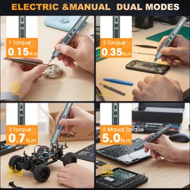 Precision Electric Screwdriver Set,160-in-1 Mini Electric Screwdriver,650mAh Rechargeable Screwdrivers,S2 Magnetic Bit,3 Torque Settings,Repair Tool Kit for Computer Phone Laptop Camera Watch Glasses