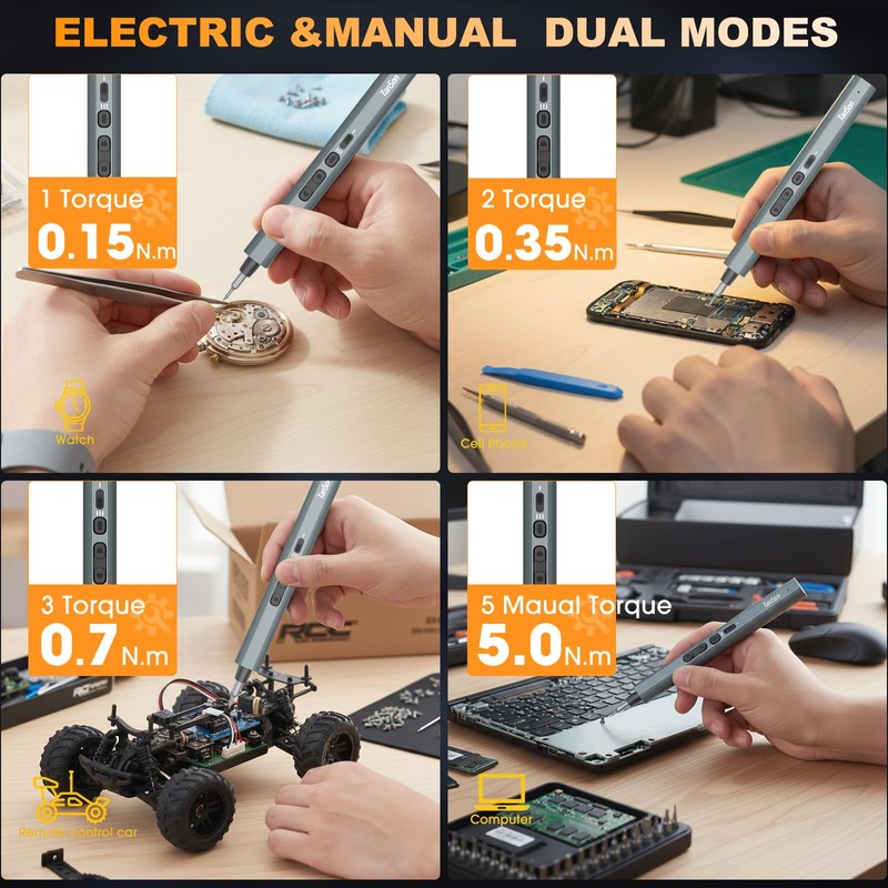 Precision Electric Screwdriver Set,160-in-1 Mini Electric Screwdriver,650mAh Rechargeable Screwdrivers,S2 Magnetic