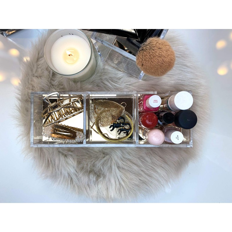 Dany Marcus Desk Organiser Acrylic Transparent with Gold - 3