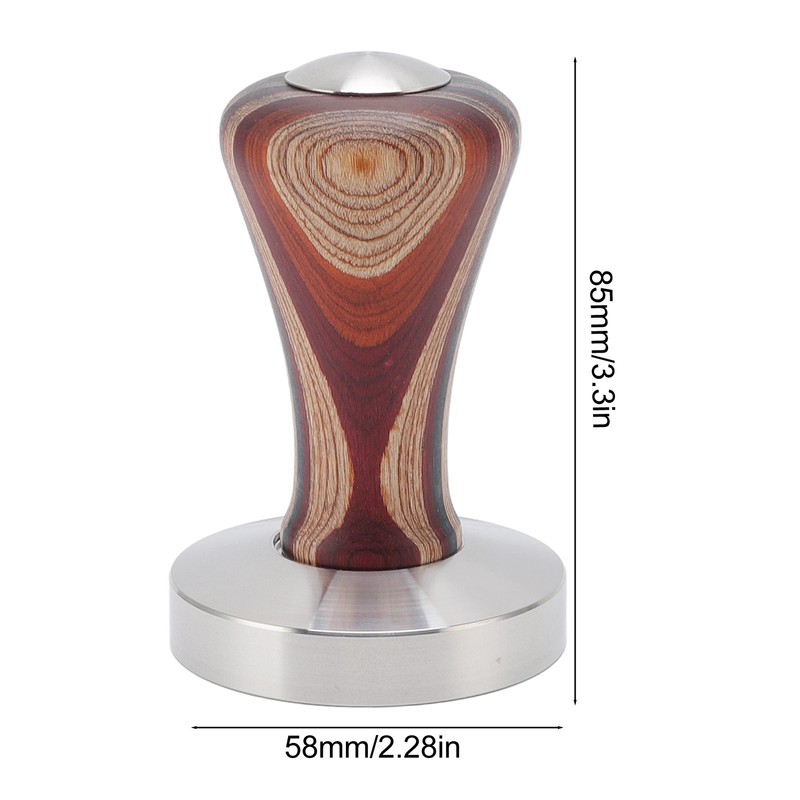 Colorful Wood Coffee Flat Tamper Stainless Steel Base Powder Hammer