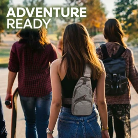 Nupouch Anti-Theft Daypack: Anti Theft Crossbody Bag, Lightweight for Travel, Hiking, or Everyday Pickpocket Protection, Regular, Black Corduroy