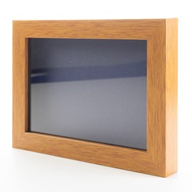 Honey Pecan 24x30 Large Shadow Box Display Wooden Frame with Navy Acid-Free Backing UV Acrylic & Hanging Hardware - with 3/4" Usable Depth - Great Jersey Frame Display Case Shadowbox