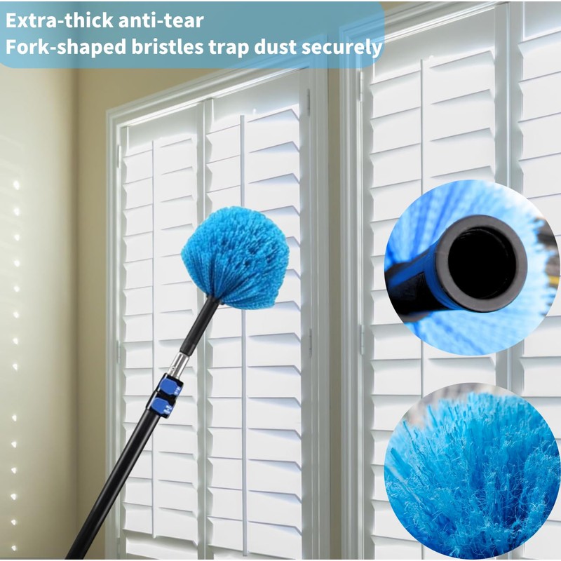 3 Pack Screw on Webster Cobweb Duster Head for Pole,Spider