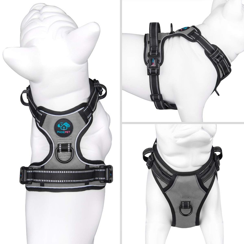 PHOEPET No Pull Dog Harness Medium Reflective Front Clip Vest