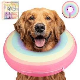 Inflatable Dog Cone Collar Alternative After Surgery, Soft Donut Neck Cone for Golden & German Shepherd Extra Large Dogs, etc, Comfortable Protective E Collar Recovery Cone Not Block Vision
