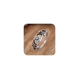 925 Thai Silver Simple Flower Rings for Women's,Inspirations Tulip Ring Classic Band Stacking Rings for Women Dainty Delicate Everyday Ring for Jewelry Men Size 7#