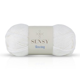 Sensy Roving Yarn, 3.5 oz, 132 Yards, Gauge 5 Bulky (White)