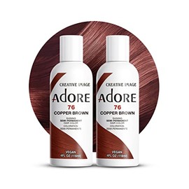 Adore Semi-Permanent Haircolor #076 Copper Brown 4 Ounce (118ml) (2 Pack)