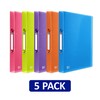 Oxford A4 Ring Binders, Assorted Colours, 5 Flexible 2-Ring Folders,