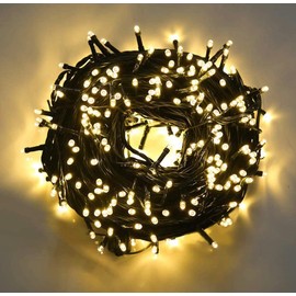 SHATCHI 1000 LEDs Fairy String Lights Warm White Indoor/Outdoor Christmas Tree/Home/Party/Wedding/Garden Decorations Green Cable 8 Modes Mains Powered Memory Auto Timer