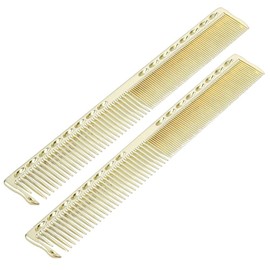 2Pcs Stainless Steel Haircuing Comb, Professional Salon Hair Comb Fine Tooth Wide Tooth Haircuing Comb for Salon Hair Styling(ld)