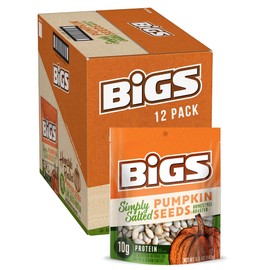 BIGS BIGS Simply Salted Homestyle Roast Pumpkin Seeds, Low Carb Lifestyle, 5-oz. Bag (Pack of 12)