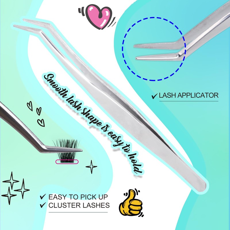 Obeyalash Cluster Wimpern Selbstklebend D Curl 8-14mm Fluffy Eyelashes Extensions