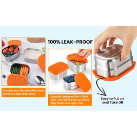 Anas 3-PK of Metal Food Storage Containers with Lids - Stainless Steel, Compact Stackable, Leak Proof, Dishwasher Safe and Microwavable for Lunch, Work, School Travel, Bento Box