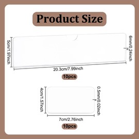 NBEADS 10Pcs Acrylic Wall Name Plate, Clear Office Door Mount Name Plate Holder Acrylic Door Name Plates Display Trays for Office Home Store Restaurant, 20.3x5cm