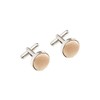 Plain Satin Solid Colour Classic Silver Metal Cufflinks (Copper Gold)