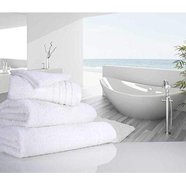 Luxury linenHall 650gsm Plain White Bath Towel (SEE SIZE OPTIONS)
