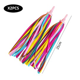 DHSBGWSX 2 Pieces Kids Bicycle Streamers Bicycle Handle Tassels Handle Accessories Colorful Tassel Ribbon Decoration Bicycle Bands
