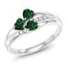Gem Stone King 925 Sterling Silver Green Nano Emerald and