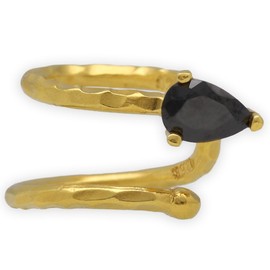 Handmade Links - Schwarz Gold 925 Sterling Silber Ohr Manschette Ohrring für Frauen kein Piercing hypoallergen Boho-Chic ungewöhnliches Geschenk für Sie nicht durchbohrten Ohren