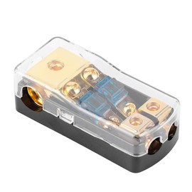 Mini ANL Fuse Holder, Car Audio 2 Way Power Distribution Block, 0/4 Gauge In to 4/8 Gauge Out 60A Fuse Distribution Block 2 Way Mini ANL Fuse Holder for Car B