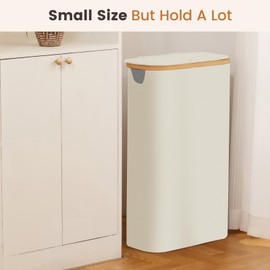 Bathola Small Laundry Basket, 75L Slim Laundry Hamper with Lid, Clothes Hamper for Laundry Basket Collapsible, Narrow Laundry Hamper for Small Spaces, Bedroom,Laundry Room, Dorm