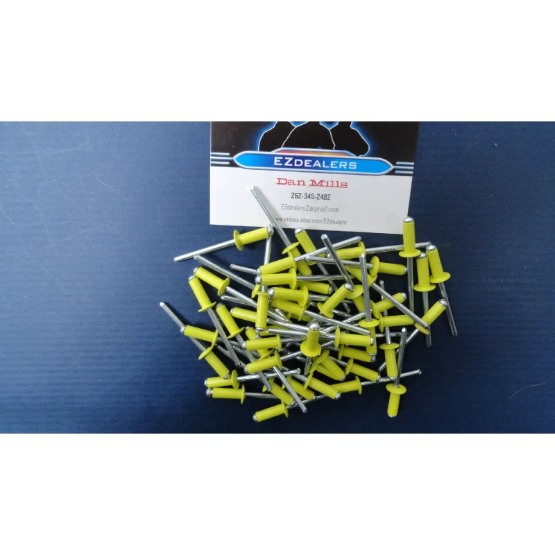 EZ-Rivets Universal Snowmobile Small Head Yellow Rivets 50 pcs 3/16,Rivets,Sk