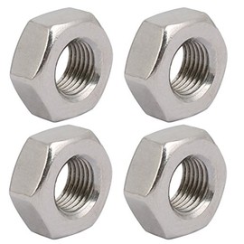 sourcingmap 4pcs M10 x 1mm Pitch Metric Fine Thread 304 Stainless Steel Hex Nuts