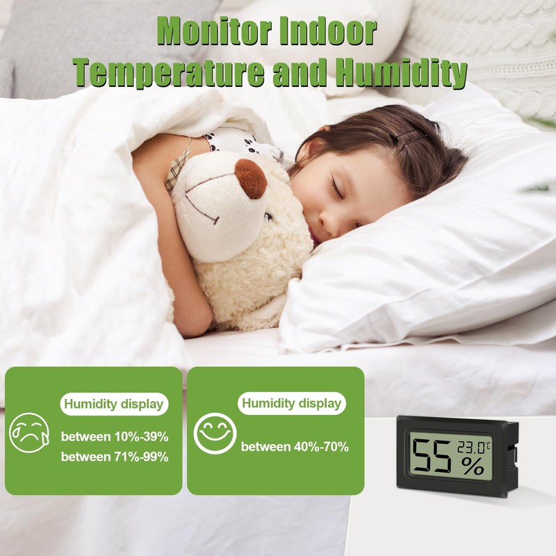 Hydrometer with Thermometer, Mini Hygrometer Digital, Indoor Hygrometer, for Greenhouse/Wine