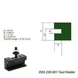Timunr OXA 250-001 Quick Change Turning and Facing Lathe Tool Post Holder Steel Tool Holder - 2Pcs