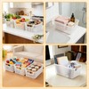 SHAIDOJIO 6 Pack Plastic Mesh Baskets with Wooden Handles, White