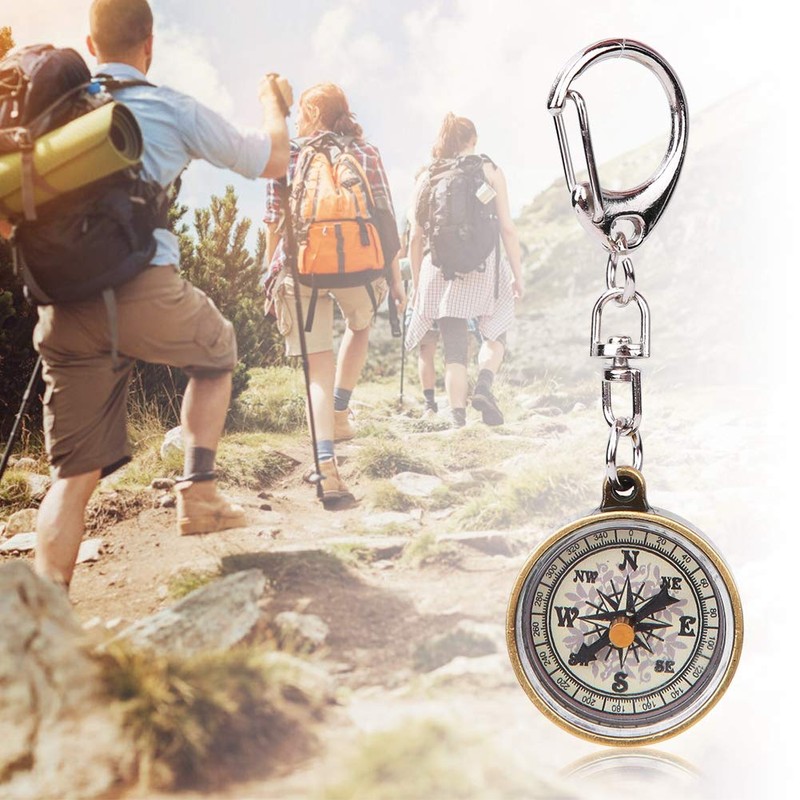 Pocket Compass Pack of 2 Outdoor Compass Keychain for Camping