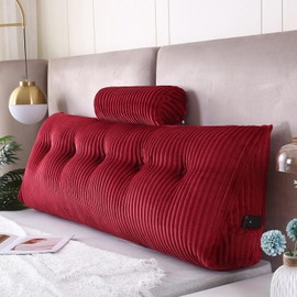 Gpround Wedge Headboard Pillows + Head Roll Pillow Bed Wedge Pillow for Headboard Large Bolster for Bed Rest Reading Pillows Backrest Pillows for Sitting in Bed