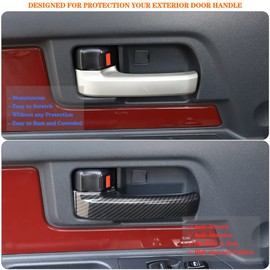 Fit for Toyota FJ Cruiser 2007-2021 Car Inner Door Handles Cover, Interior Door Handle Protector Trim Cover, 2PCS (Carbon Fiber Pattern Black)