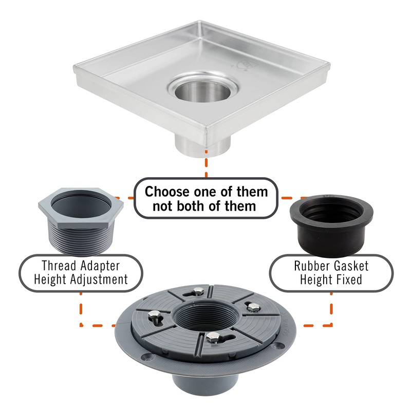 Bernkot 2 Inch Shower Drain Base Kit - PVC Sub