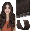 Sweetmet Invisible Tape in Hair Extensions Real Human Hair Pro3.0#2 Dark Brown 20pcs 30g 14inch Seamless Injected Hand-Tied Remy Invisi Edge Tape ins Extensions 3rd-Generation（#2-14inch）