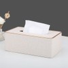 KINGFOM Tissue Box Cover PU Leather Rectangle Tissue Box Holder