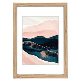 Hama Arizona Picture Frame 21 x 29.7 cm Wooden Frame Photo Frame Portrait Landscape Format for Hanging, Standing, Hanging, Hanging Device, Picture Format DIN A4, Oak