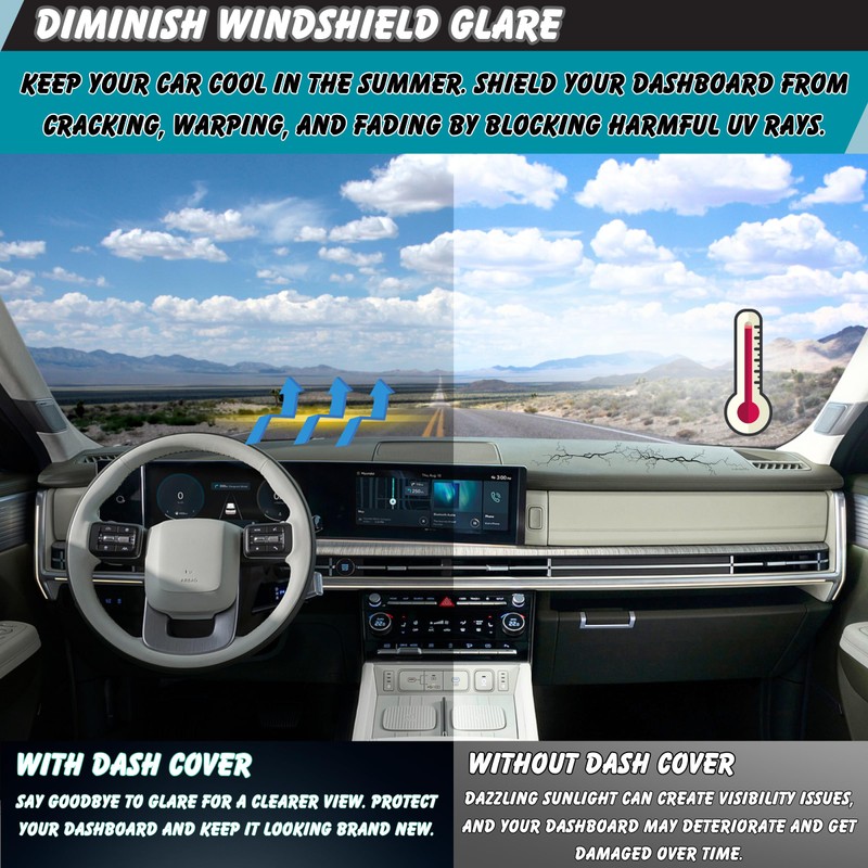 INUBOXES Non-Slip Dash Cover Dashboard Cover Mat Custom Fit Center