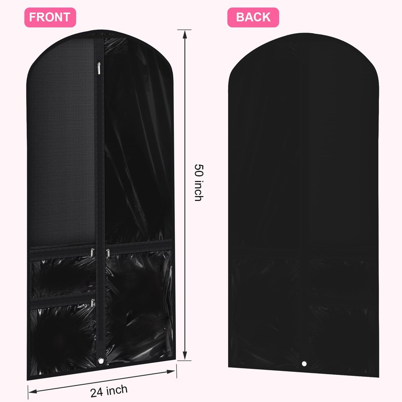 Vincreem 14 Pcs Garment Bags for Dance Costumes 50'' Clear
