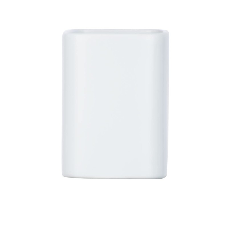 Wenko ceramica portaspazzolino Hexa opaco, Bianco, 6.5 x 6.5 x