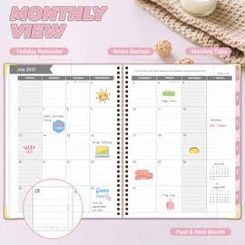 Academic Planner 2025-2026 (8.5" x 11") - Weekly & Monthly Planner (Jul. 2025 - Jun. 2026), Column View Calendar Organizers, Hardcover Agenda Book with Tabs for Office & School, Pink