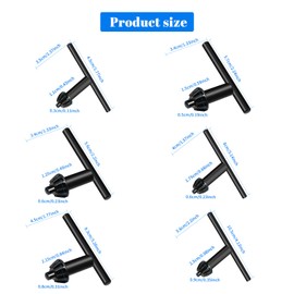 Drill Chuck with Key, 6 Pieces Drill Chuck Key Universal Chuck Key Metal Clamping Tool Drill 4/6/10/13/16/20 mm Keyed Chuck for Tightening Drill Chuck