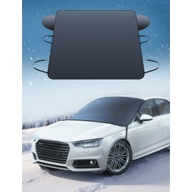 Lamicall Windshield Cover for Ice and Snow - Magnetic Fit, Waterproof Heavy Duty 800D Oxford Fabric,1S Snow Removal, 4X Stable, Winter Car Accessories for Men Fits Most Cars, SUVs, Trucks (62"x48")