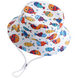 XYIYI Unisex Baby Toddler Sun Hat Children for 1-8 Years Boys Girls, Colorful Fish, 2 - 4 years