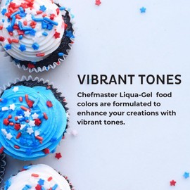 Chefmaster Black Diamond Liqua-Gel® Food Coloring | Vibrant Color | Professional-Grade Dye for Icing, Frosting, Fondant | Baking & Decorating | Fade-Resistant | Easy-to-Use | Made in USA | 2.3 oz