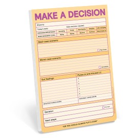 6-Count Knock Knock Make a Decision Pads, Checklist Funny Office Notepads, 6 x 9-inches each (Pastel)